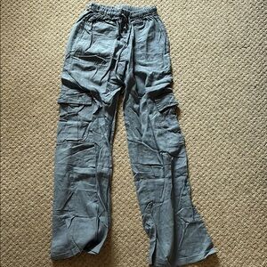 Subdued Blue Linen Pants Size XS